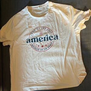 America Graphic cream tee